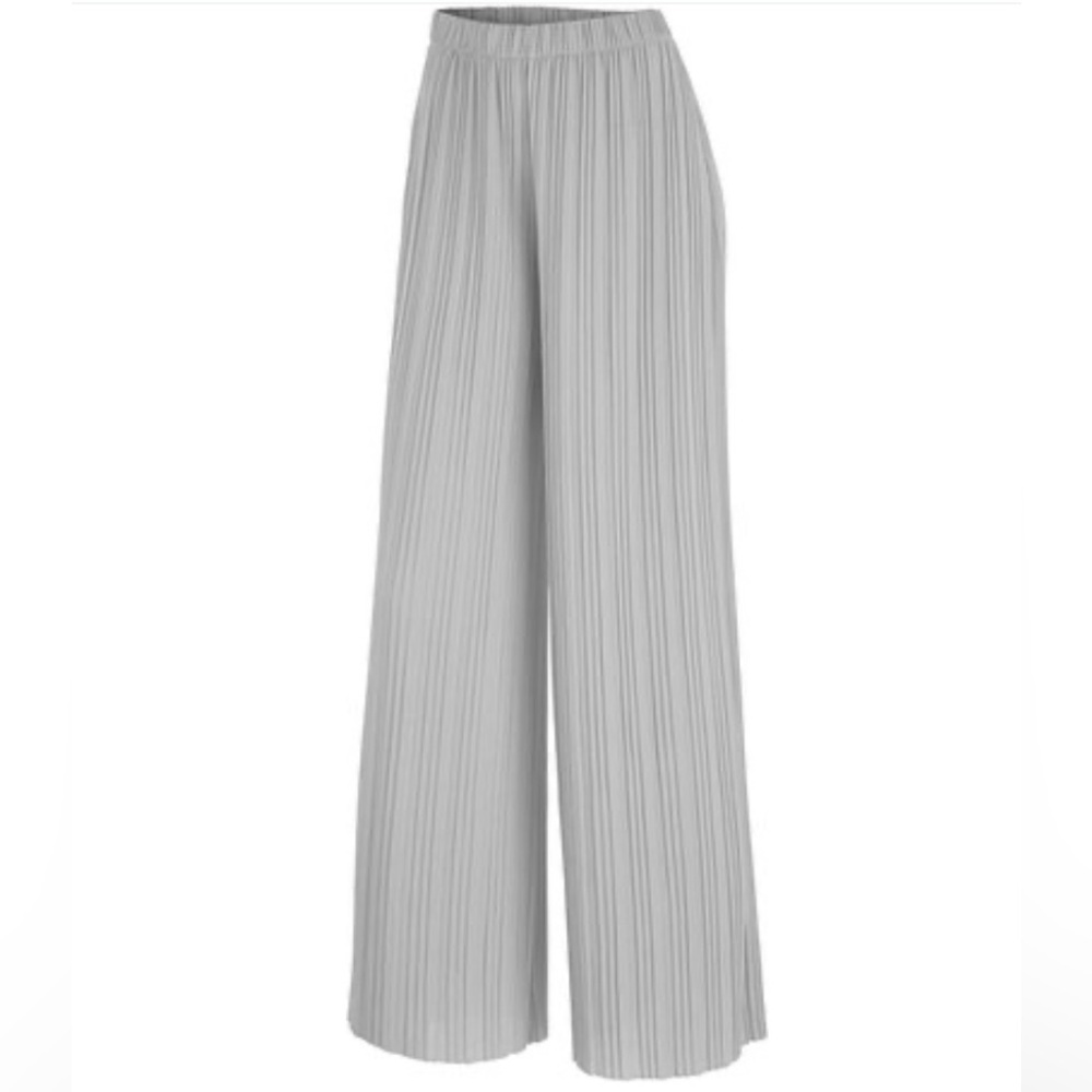 Lock and Love Pleated Wide Leg Palazzo Maxi Pants
